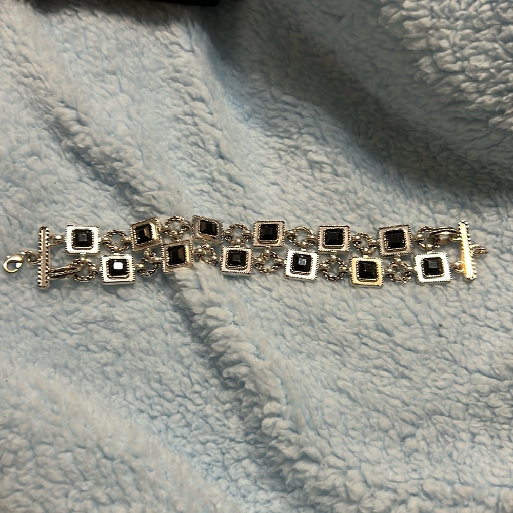 Unique silver and black bracelet